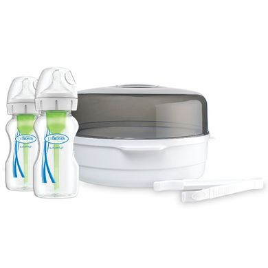 Dr brown`s, Options Plus, sterylizator do mikrofali + 2 x butelka antykolkowa, 270 ml