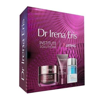 Dr Irena Eris institute Solutions Y-Lifting, zestaw remodelująco-naprawczy, krem na noc, 30 ml + modelująco-liftingujący krem na dzień, 50 ml + dwufazowy płyn do demakijażu, 50 ml