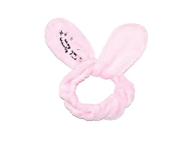 Dr. Mola, Bunny Ears, pluszowa opaska kosmetyczna królicze uszy, jasny róż