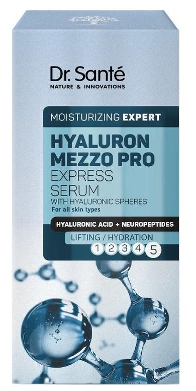 Dr. Sante, Hyaluron Mezzo Pro, ekspresowe serum nawilżające do twarzy, 30 ml