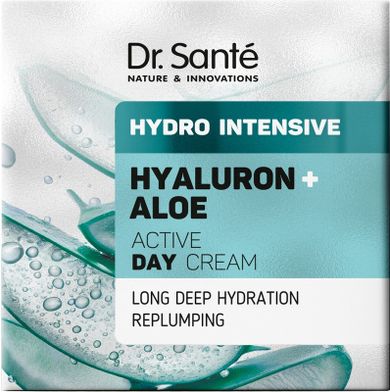 Dr. Sante, Hydro Intensive, aktywny krem intensywnie nawilżający na dzień hyaluron + aloe, 50 ml