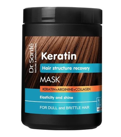Dr. Sante, Keratin, maska do włosów matowych i łamliwych, 1000 ml