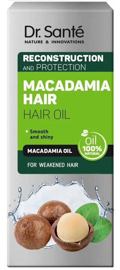Dr. Sante, Macadamia Hair, olejek odbudowujący do włosów z olejem makadamia i keratyną, 50 ml