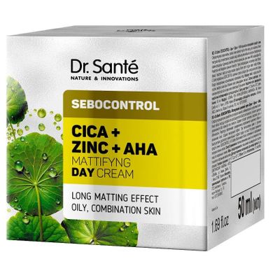 Dr. Sante, Sebocontrol, matujący krem na dzień cica + zinc + aha, 50 ml