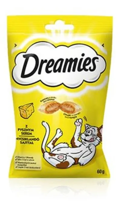 Dreamies, przysmak dla kota z żółtym serem, 60 g