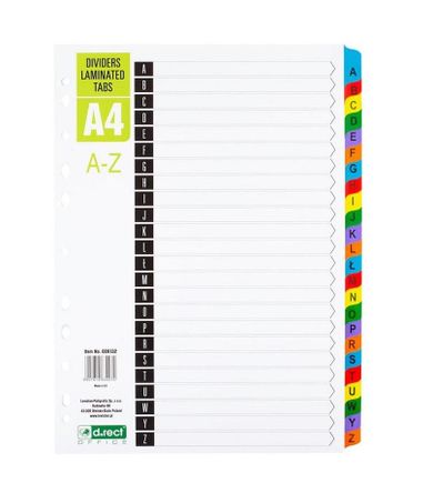 D.Rect, przekładki kartonowe, A-Z