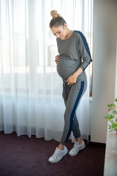 Dres damski, ciążowy, szary melanż, Miracle