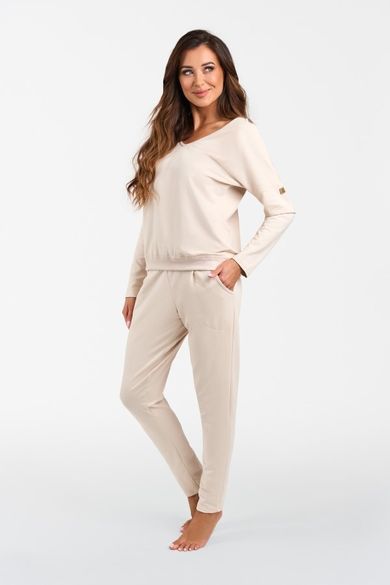 Dres damski, plus size, beżowy, Karina, Italian Fashion