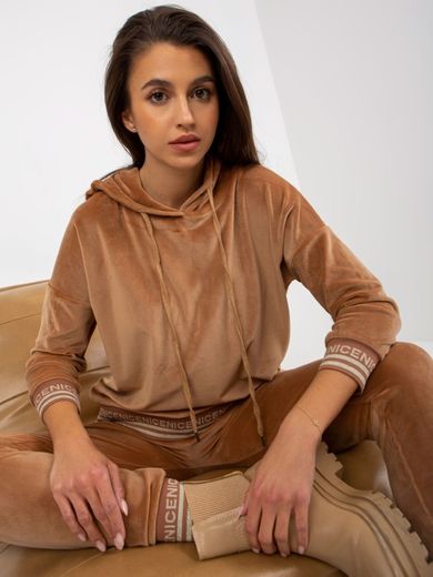 Dres damski, welurowy, beżowy, Relevance