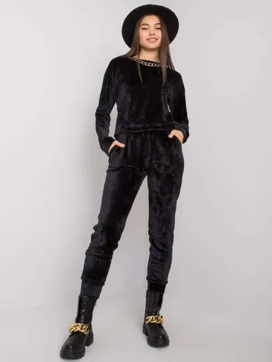 Dres damski, welurowy, czarny, Lakerta