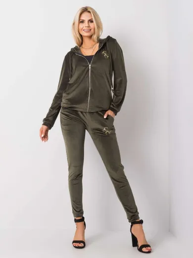 Dres damski, welurowy, khaki, Relevance