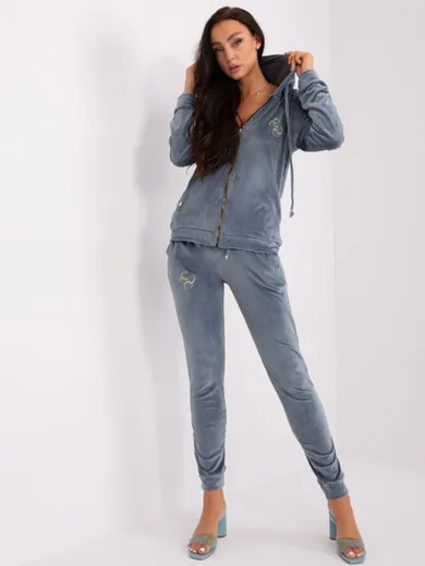 Dres damski, welurowy, niebieski, Relevance