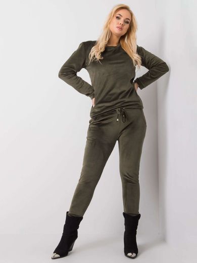 Dres damski, welurowy, plus size, khaki, Relevance
