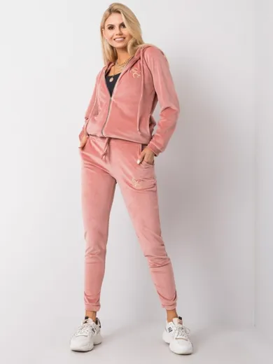 Dres damski, welurowy, różowy, Relevance