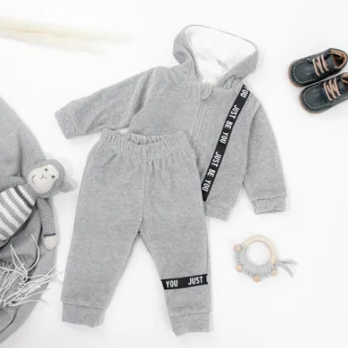 Dres dziecięcy, welurowy, szary, Tup Tup