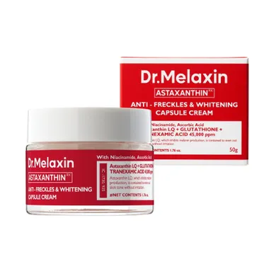 Dr.Melaxin, Astaxanthin Anti-Freckles & Whitening Capsule Cream, rozjaśniający krem odmładzający z astaksantyną, 50 ml
