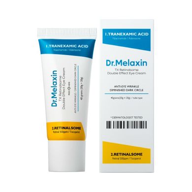 Dr.Melaxin, Tx-Retinalsome Double Effect, krem pod oczy anti-aging z kwasem traneksamowym i retinalem, 40 g