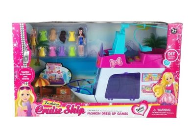 Dromader, jacht z laleczkami i akcesoriami plażowymi