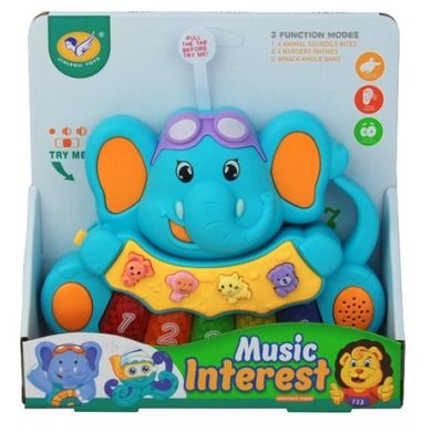 Dromader, mini pianinko, zabawka muzyczna, słoń