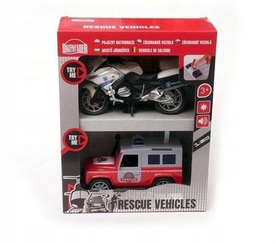 Dromader, policja, zestaw, samochód, motocykl