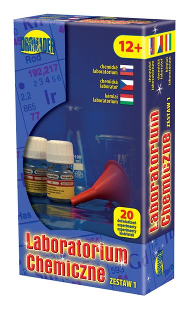 Dromader, zabawka naukowa, Laboratorium chemiczne, 20 eksperymentów, Zestaw 1