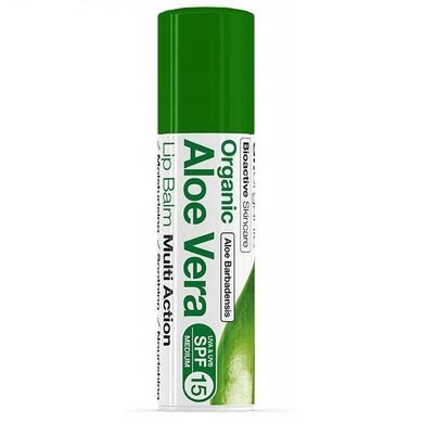 Dr.Organic, Aloe Vera, Lip Balm, nawilżająco-łagodzący balsam do suchych ust, SPF15, 5,7ml