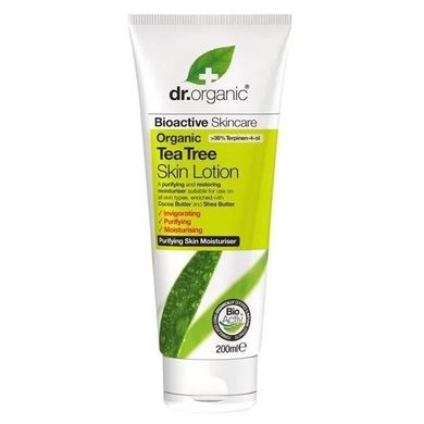 Dr.Organic, Tea Tree, Lotion, oczyszczający balsam do ciała z wyciągiem z drzewa herbacianego, 200 ml