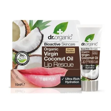 Dr.Organic, Virgin Coconut Oil Lip Serum, intensywnie nawilżające serum do suchych ust, 10 ml