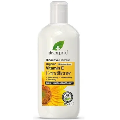 Dr.Organic, Vitamin E, Conditioner, super nawilżająca odżywka do włosów cienkich, 265 ml