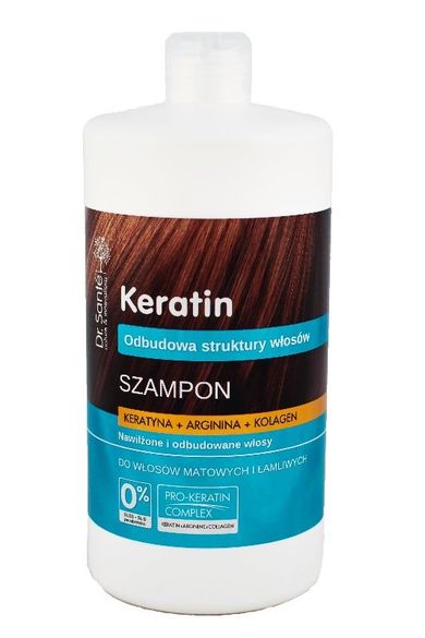 Dr.Sante, Keratin Hair, szampon odbudowujący do włosów łamliwych i matowych, 1000 ml