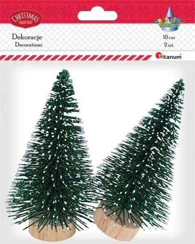 Drzewka plastikowe, choinki zielone, 2 szt.
