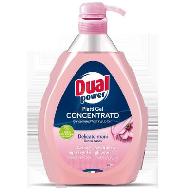 Dual Power, płyn do mycia naczyń, delikatne dłonie, 1l