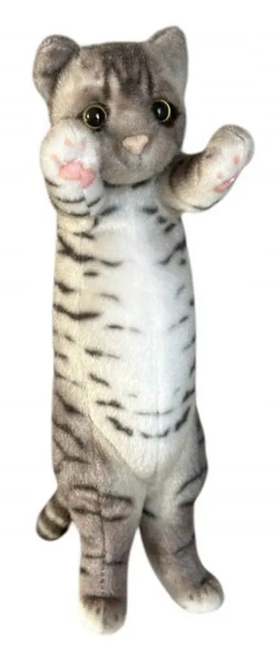 Dubi, Kot stojący, maskotka, ciemno-szary, 25 cm