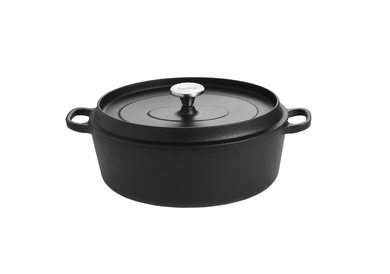 Duka, Bjorn, garnek żeliwny, owalny, czarny mat, 4,7l, 29 cm