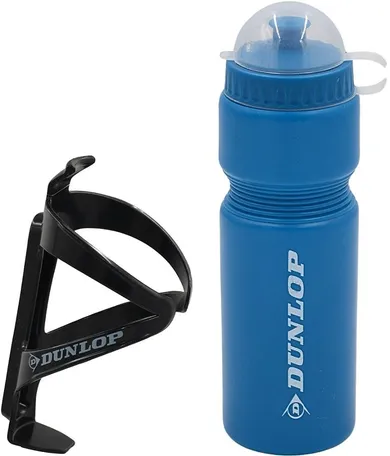 Dunlop, bidon rowerowy z koszykiem, niebieski, 750 ml
