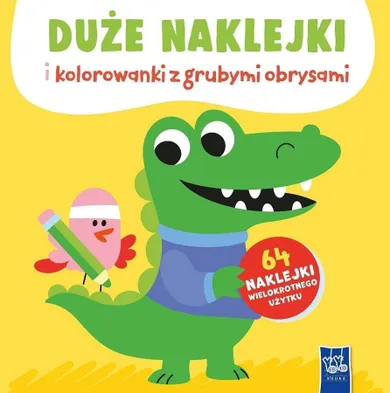 Duże naklejki i kolorowanki z grubymi obrysami. Krokodyl