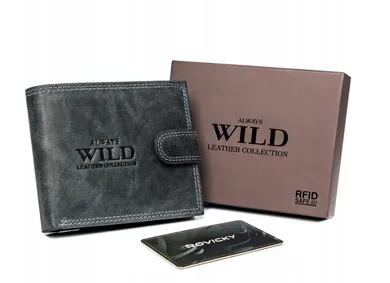 Duży, markowy portfel męski z systemem RFID, Always Wild
