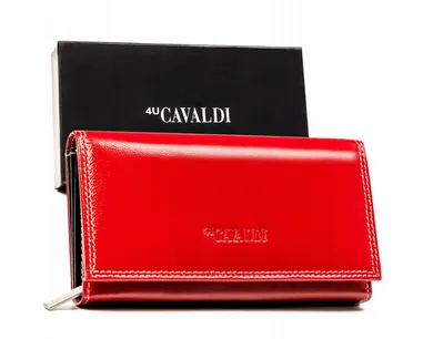 Duży, skórzany portfel damski z systemem RFID, 4U Cavaldi