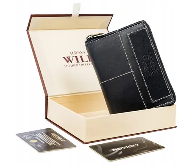Duży, skórzany portfel w orientacji pionowej z systemem RFID, Always Wild