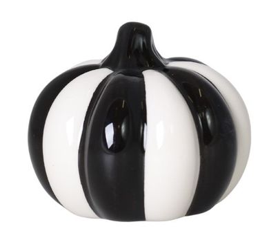 Dynia ceramiczna, czarno-białe paski, średnia, 10-10-9 cm