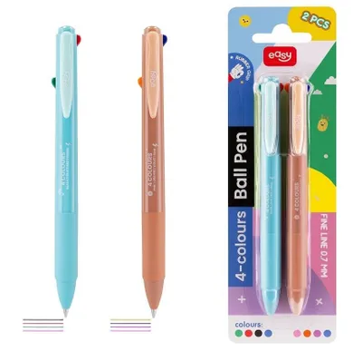 Easy, długopis automatyczny, 4 kolory, 2 szt.