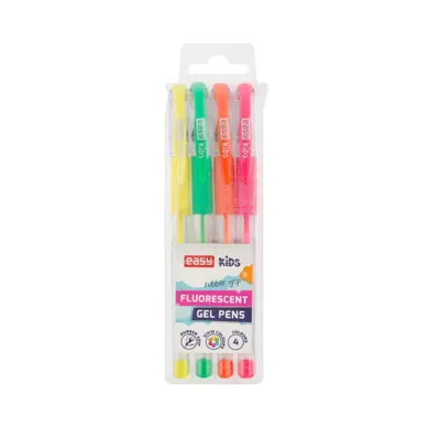 Easy, długopisy żelowe fluorescencyjne, 4 kolory