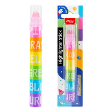 Easy, zakreślacze przekładane, 6 kolorów