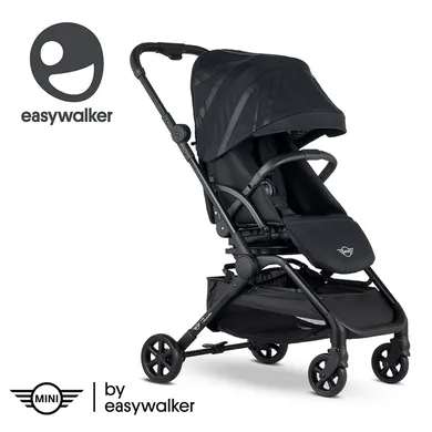 Easywalker, Mini by Easywalker Buggy Turn, kompaktowy wózek spacerowy z obrotowym siedziskiem, 360°, Oxford Black