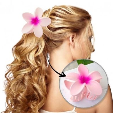 Ecarla, klamra do włosów, kwiat, matowa różowa, XL