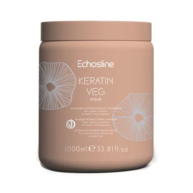 Echosline, Keratin Veg, regenerująca maska do włosów 1000 ml