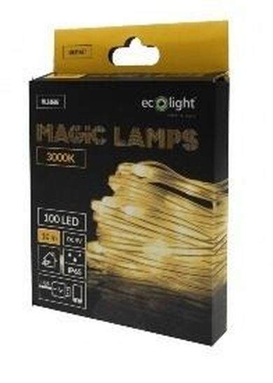 Eco Light, magiczne lampki, 100 LED, 3000K, 10m, DC5V