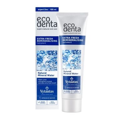 Ecodenta, Expert Line Remineralising, pasta do zębów z wodą mineralną, Extra Fresh, 100 ml