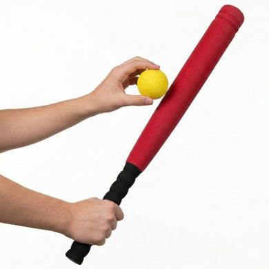 Eddy Toys, kij do baseballa z piłką soft, czerwony, 54cm