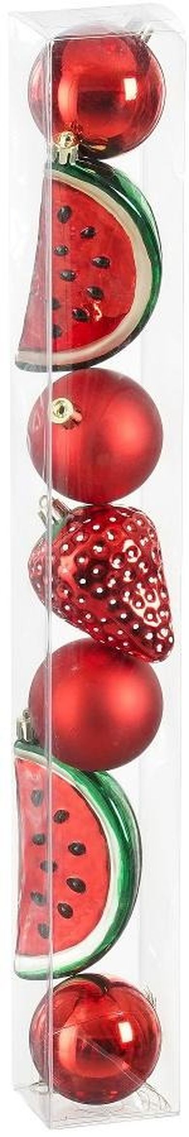 Edelman, bombki dekoracyjne plastikowe, truskawka i arbuz, 7 szt.